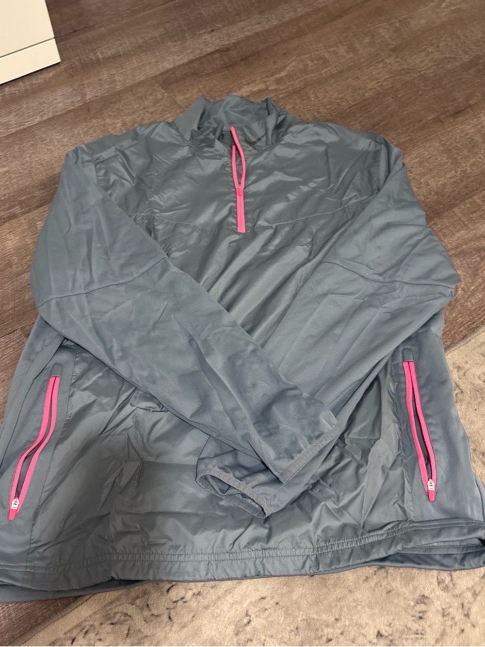 Nike Gray Golf Jacket with Pink Zip Trim